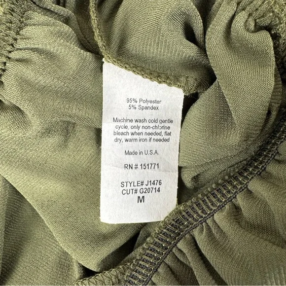 Kaileigh Lexy Olive Green Knit Wide Leg Jumpsuit Spaghetti Strap M - Picture 5 of 8